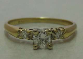 Vintage .26cts Diamond 14K Yellow Gold Engagement Ring  