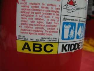 Kidde Dry Chemical Fire Extinguisher Model #PRO 10 TCM 5  