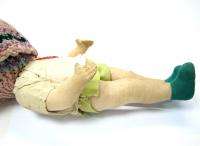 PLASTIC CLOTH STUFFED MOVABLE LIMBS ANTIQUE BABY DOLL *  