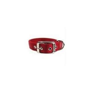  Double Nylon Deluxe Dog Collar Red 20 In