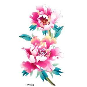   tattoo sticker hot selling colored flowers and enchanting peony