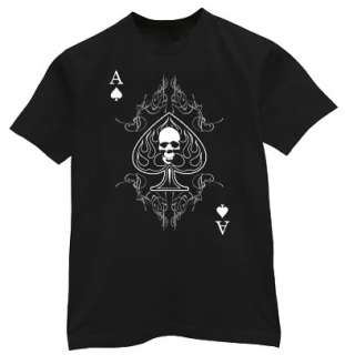 Ace of Spades shirt Skull Biker Playing Card T shirt  