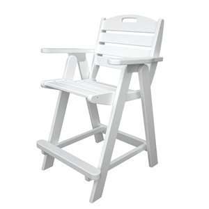   Wood NCB40WH Nautical Counter Chair Outdoor Bar Stool