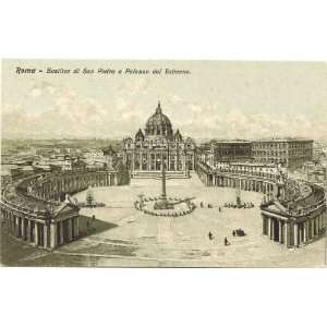   Postcard Basilica of St. Peter and the Vatican Palace   Rome Italy