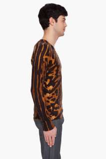Alexander McQueen leopard print v neck sweater for men  