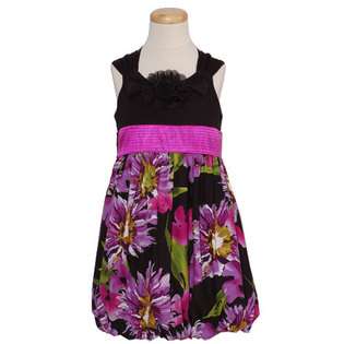 Bonnie Jean Black Dress Size 16 Girl Floral Spring Bubble Hem at  