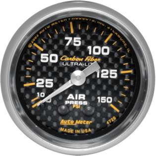 Auto Meter Autometer Carbon Fiber Mechanical Air Pressure gauge 2 1/16 
