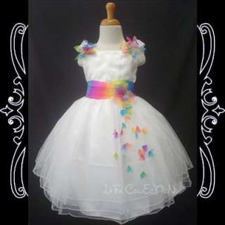 Flower Girls Princess Wedding Pageant Party Dresses NEW White 7,8,9,10 