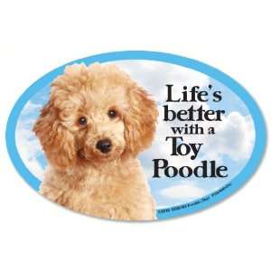  Poodle Toy Oval Dog Magnet for Cars