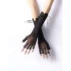 WMU Gloves Fishnet Fingerless Black Long