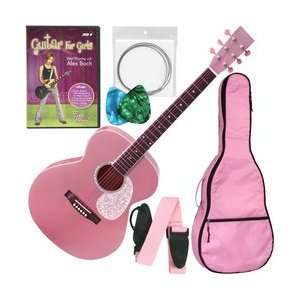  40 Ladys Pink Songwriter Acoustic Guitar Package 