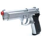 UHC 92 Airsoft Spring Pistol, Silver w/Black Grips   0.240 Caliber