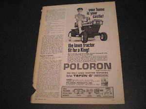 1969 Poloron Riding Lawn Mower Camper Trailer Ad  