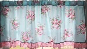   Country Cottage Victoria Chic Rose Ruffled curtain valance  
