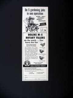 Bolens M E Rotary Tiller garden tillers 1954 print Ad  