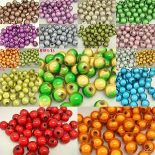   65pcs various color colourful Round Acrylic Miracle Charm Beads bse4