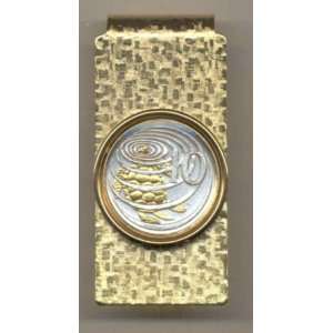  Gold on Sterling Silver World Coin Hinged Money Clip   Cayman Is. 10 