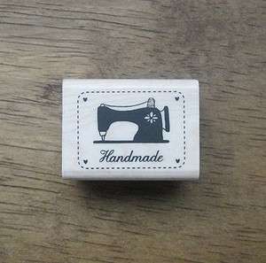 Decorative Stamps Rubber Stamp_Handmade Label sewing machine black 