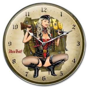  Gunner Girl Pinup Girls Clock   Victory Vintage Signs 