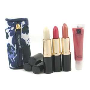 Lipstick Set 2x Long Lasting Lipstick + Lip Gloss + Lip Conditioner 