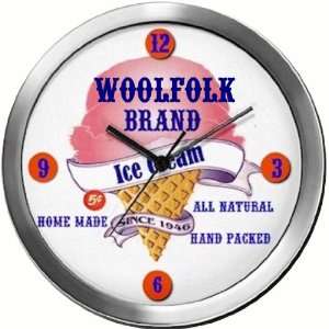  WOOLFOLK 14 Inch Ice Cream Metal Clock Quartz Movement 