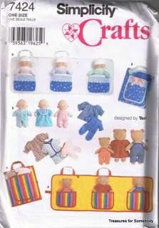 Simplicity 7424 Sewing Pattern 8½ 10½ dolls & clothes  