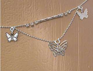 CZ Butterfly Belly Button Ring with Belly CHAIN  