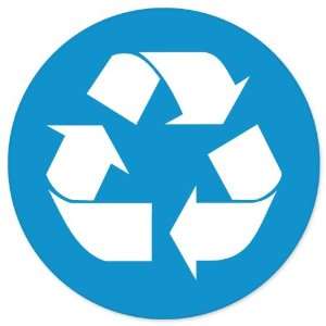  Recycle SIGN Blue sticker decal 4 x 4 Automotive