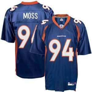  Reebok NFL Equipment Denver Broncos #94 Jarvis Moss Navy 