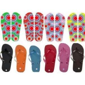  Womens Circle and Solid Flip Flops Case Pack 72 