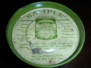 OLD JOHN T BARTLEYS PERFECTION PAINT CLEANER SAMPLE TIN  