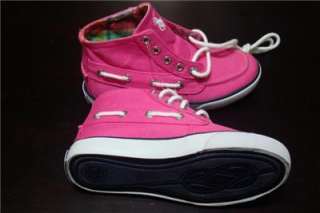 NEW Polo Ralph Lauren girls high top canvas shoes sneaker sz 11 PINK 