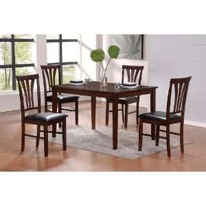    5pc Wood Casual Dining Set in Espresso Finish