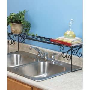  Expandable Over the Sink Shelf   Black