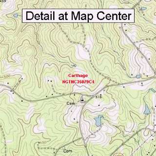  USGS Topographic Quadrangle Map   Carthage, North Carolina 