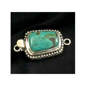  CARICO LAKE TURQUOISE CLASP STERLING AQUA GOLDEN 17x12m 