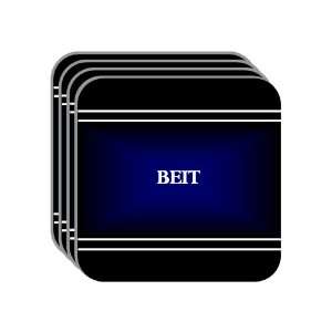 Personal Name Gift   BEIT Set of 4 Mini Mousepad Coasters (black 