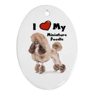  I Love My Miniature Poodle Ornament (Oval)