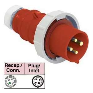  Bryant 460p7w Plug, 3 Pole, 4 Wire, 60a, 3ph 480v Ac, Red 