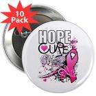 Artsmith Inc 2.25 Button (10 Pack) Cancer Hope for a Cure   Pink 