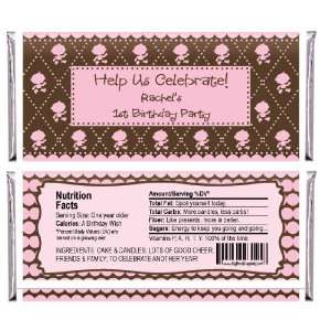 Modern Girl First Birthday Party   Personalized Candy Bar Wrapper 
