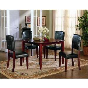  5pc Contemporary Button Parson Style Dining Table & Chair 