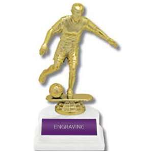   Trophies Award WHITE BASE/PURPLE BRASS PLATE 6 Custom Soccer TROPHY