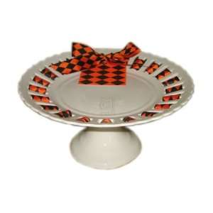  RIBBON JESTER BLACK 10 FOOTED CAKE STAND Kitchen 