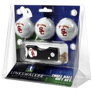  USC Trojans NCAA 3 Golf Ball Gift Pack w/ Spring Action 