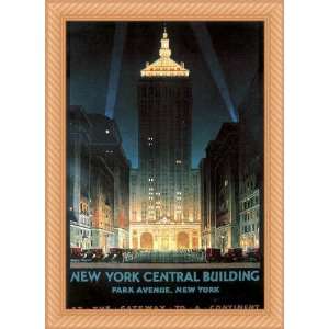   New York Central Building by C. Bonestell   Framed Artwork Home