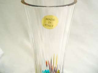 Lead crystal vase Aurea pattern NIB Italian RCR  