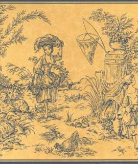 WAVERLY COUNTRY TOILE WALLPAPER BORDER 5500294  