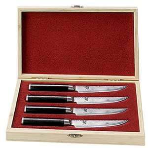  Shun Classic Japanese Damascus Blade Style Steak Knife, Set 