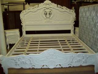 Piece Rococo Bedroom Set White Hand Carved Mahogany  